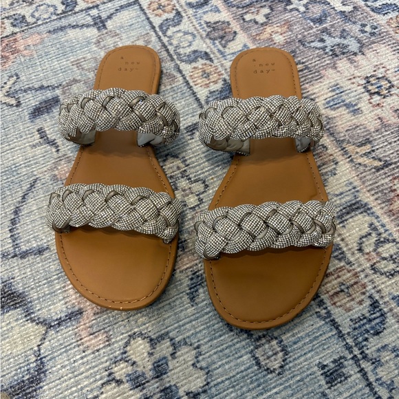a new day Braided Sandals in Tan and Silver - Picture 2 of 5